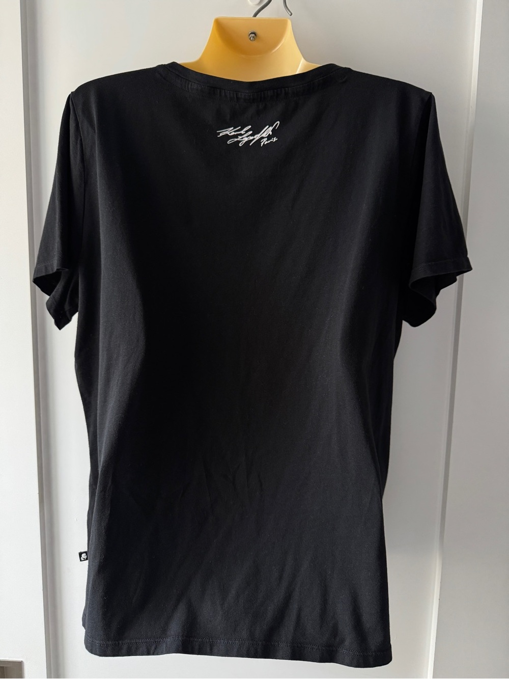 Karl Lagerfeld Black Embossed Logo Short Sleeve Tee - Picture 3 of 7